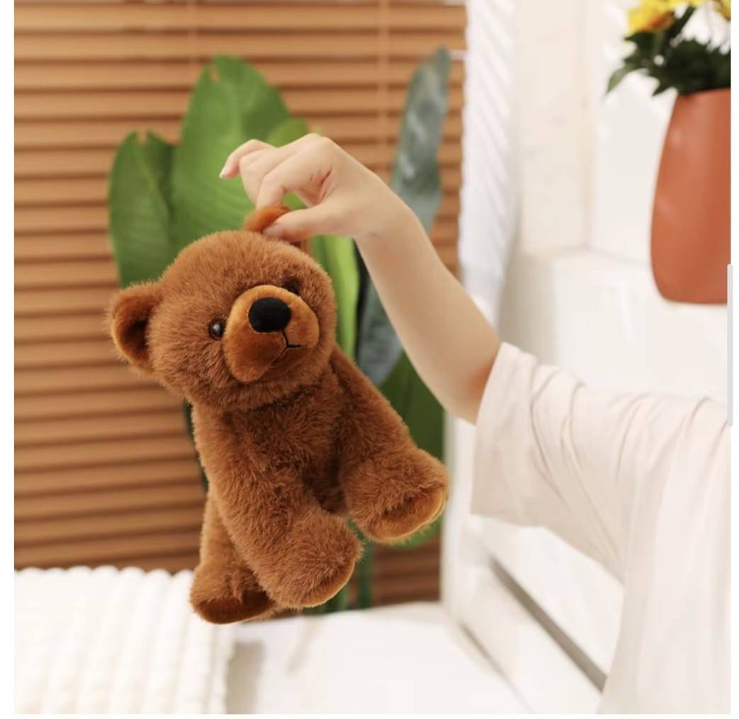Ursulet de plus, realist, MASHASHOP, maro, 25 cm