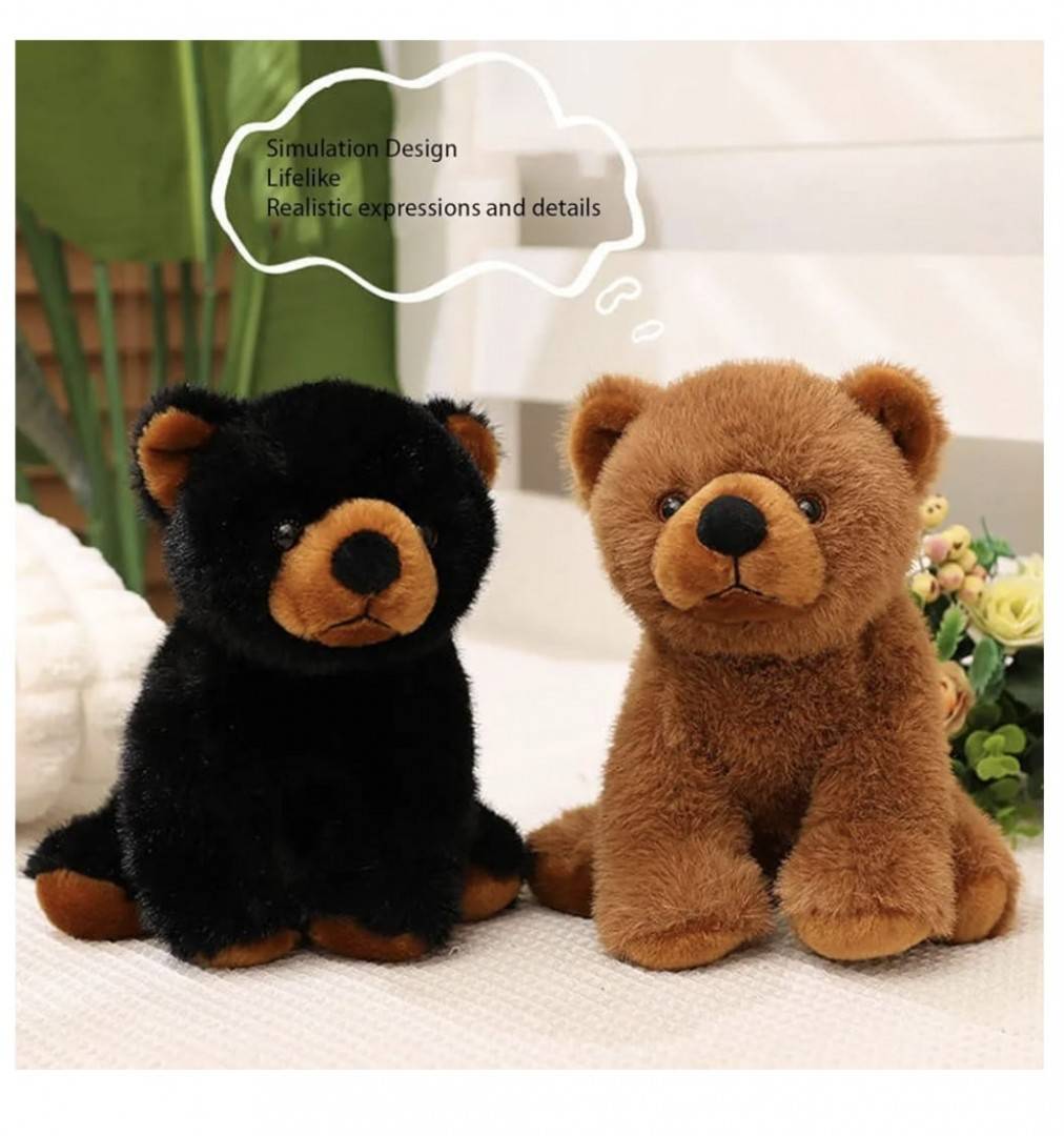 Ursulet de plus, realist, MASHASHOP, maro, 25 cm