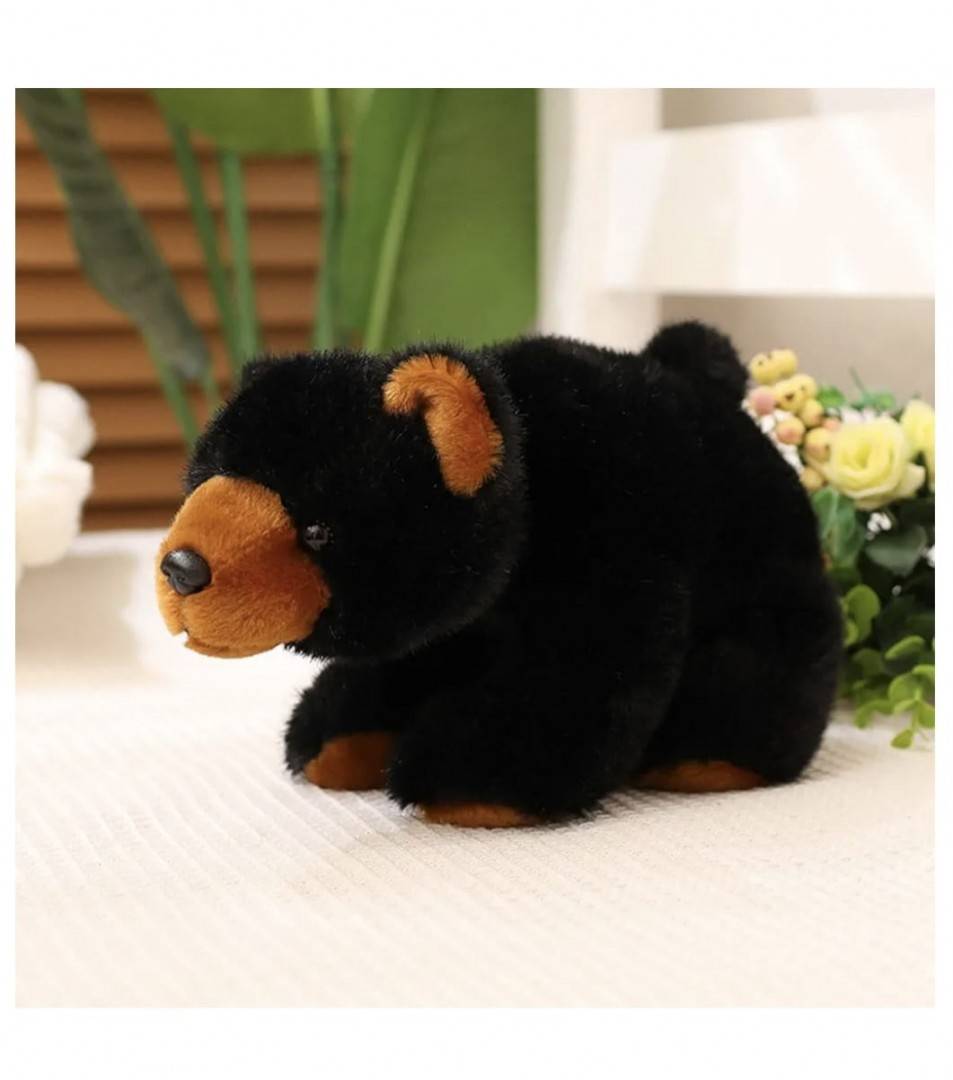 Ursulet de plus, realist, MASHASHOP, negru/maro, 25 cm