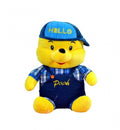 Ursulet de plus, tip Winnie the Pooh, galben/albastru, 45 cm