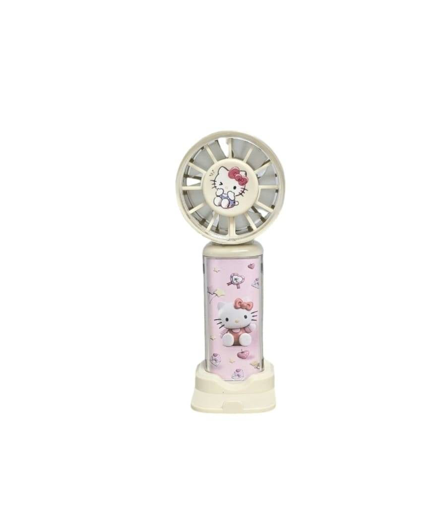 Ventilator copii, Hello Kitty, portabil, cu suport, usb, multicolor,13 cm