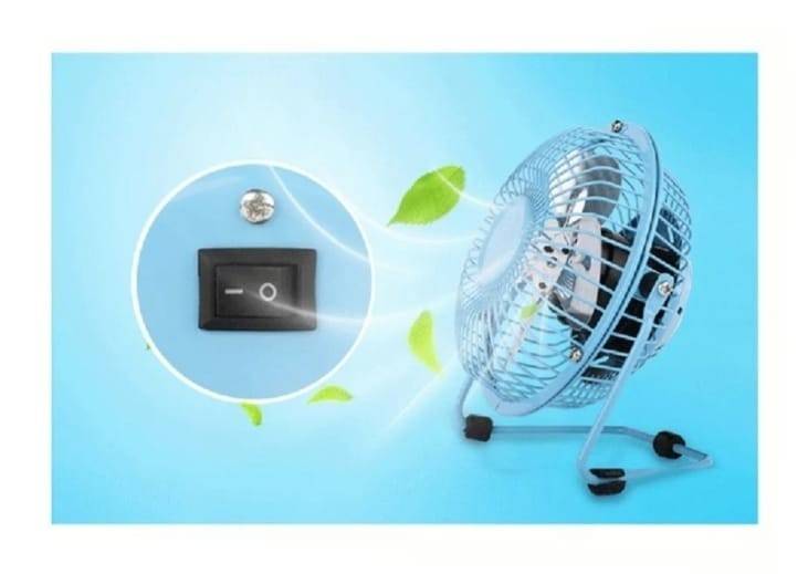 Ventilator de masa Timeless Tools cu USB, bleu