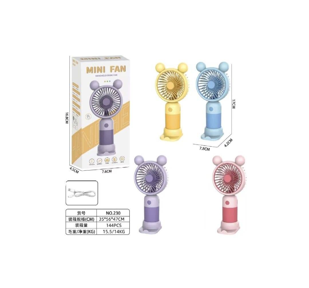 Ventilator Mini, portabil, cu suport, usb, pentru copii sau adulti, multicolor,15 cm