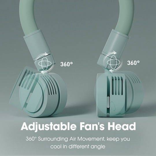 Ventilator Portabil Pentru Gât Design Ergonomic 360° Alimentare USB Sistem Hands-Free Motor Silențios Răcire Personală Utiliz