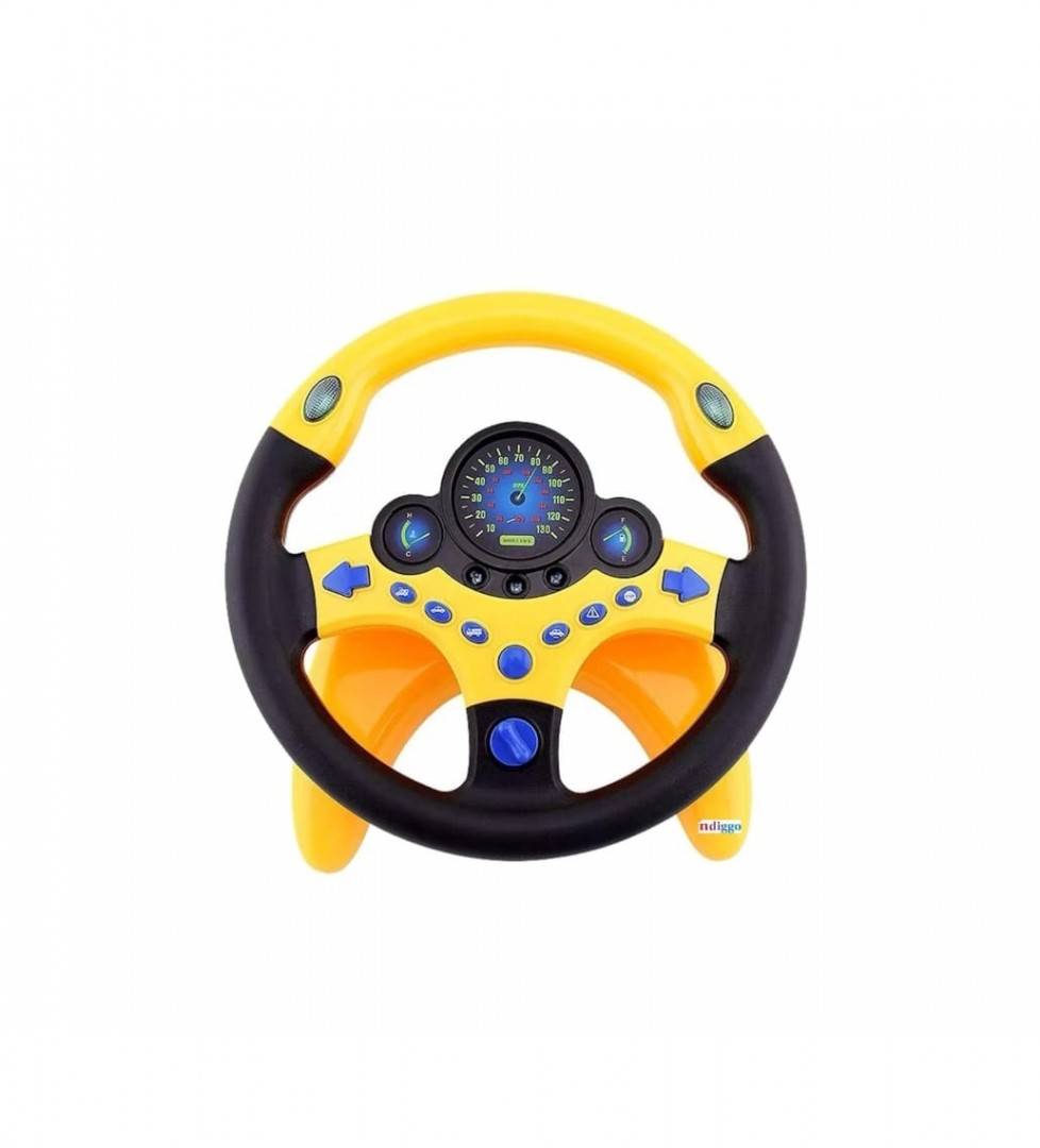 Volan interactiv copii cu lumini si sunete, rotire 360 grade, multicolor