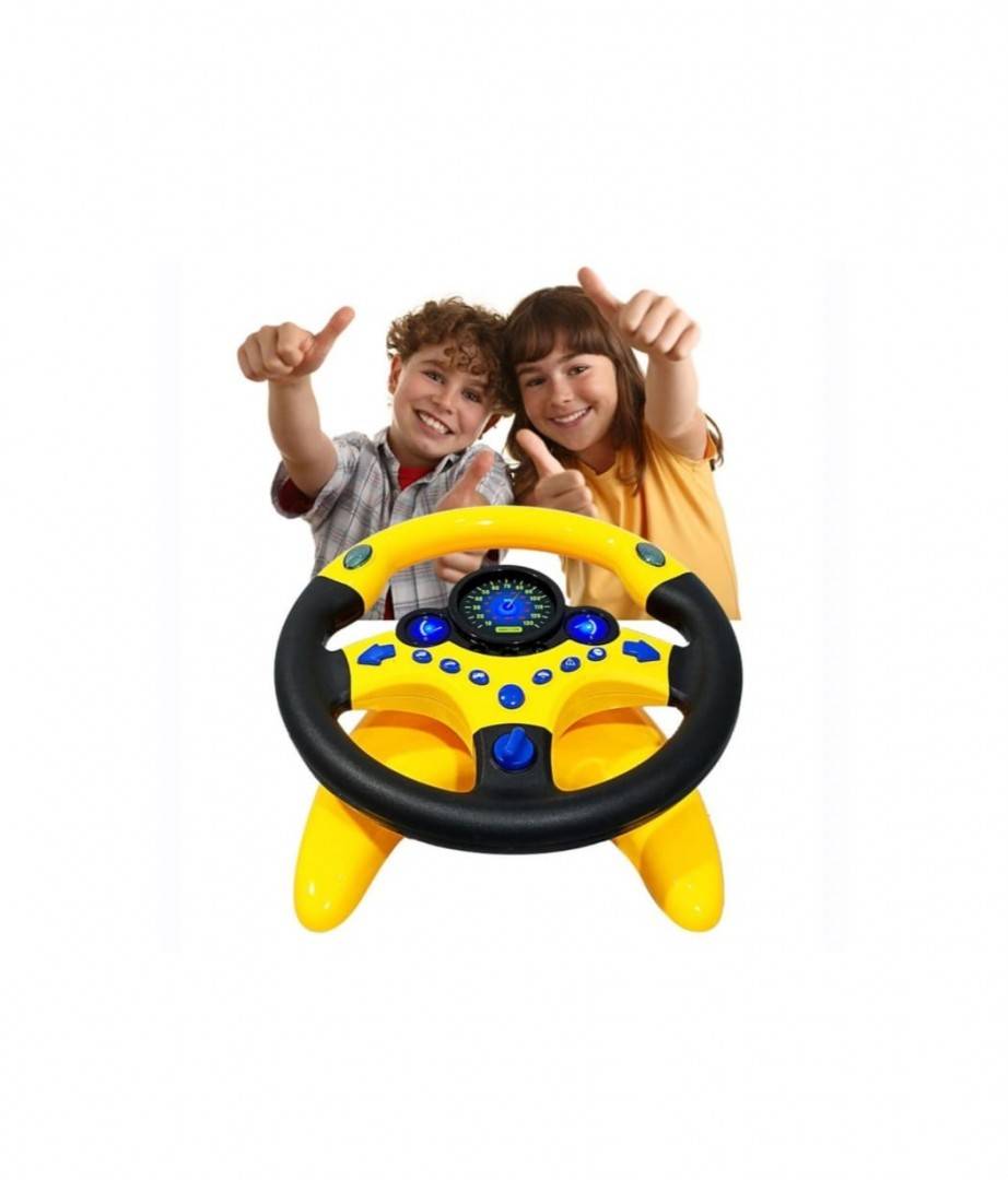 Volan interactiv copii cu lumini si sunete, rotire 360 grade, multicolor