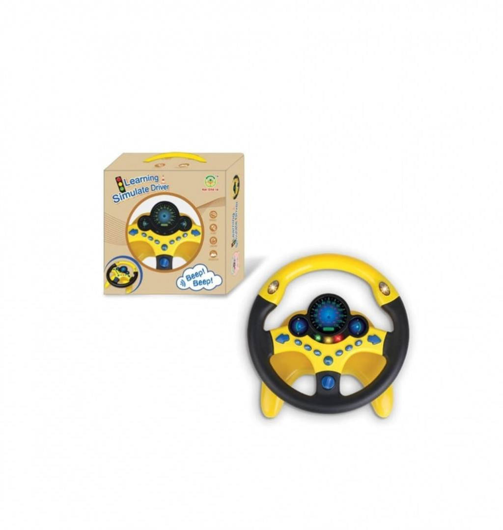 Volan interactiv copii cu lumini si sunete, rotire 360 grade, multicolor